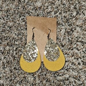 Gold and Silver Teardrop Earrings